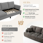 GRUSIGN 3 Seater Corduroy Couch, 89" Comfy Couch with Deep Seat, Modern Sofa Couch for Living Room, Office, Bedroom, Apartment (Pillows not Included)