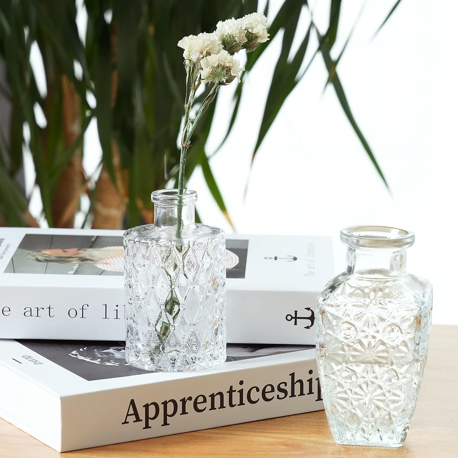 30 Pack Bud Vases, Clear Glass Small Vintage Vases for Wedding Decor | Clear glass bud vases for flowers, wedding centerpieces, rustic table decor, bridal shower, baby shower and home decoration