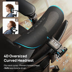 Ergonomic Office Chair with Lumbar Support - Over 10 Hours Sitting Comfortable, Mesh Big and Tall Home Computer Desk Chairs, 4D Headrest, 630° Armrst, Seat Depth Adjustable, 330 LBS