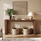 Solid Wood Console Table for Entryway, 70.9-Inch Extra Long Farmhouse Sofa Table Behind Couch, for Living Room, Foyer, Hallway, Entrance, Rustic Brown