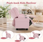 Korser Kids Recliner Chair, Toddler Recliners with Adjustable Push Back Design, Kids Recliner Sofa with Cup Holder, Footrest & Side Pockets for Boys Girls Room. (Pink, 110 lbs Capacity)