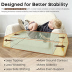 BanaSuper Wide Kids Sofa, Convertible Foam Couch for Children 3-8, Cream | Fold-Out Children Chair, Extra Wide Base for Stability, Sherpa Kids Reading Chair, Comfy Sofa Chair for Children Age 3+