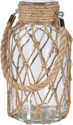 TIWPAJS Pampas Grass Vase, Boho Home Decor for Bedroom/Living Room/Coffee Table/Entryway/Office/House, Fall Farmhouse Decor, Glass Vase with Hand-Woven Hemp Rope, Room Decor Aesthetic, Modern Home