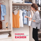 Plastic Hangers 20 Pack – Made in The USA – 6lb Capacity Standard Clothes Hangers with Strap Hooks for Dresses, Lingerie, Shirts, Pants, and Jackets – White
