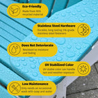 LuxCraft Poly Lanai Deep Seat Cushioned Outdoor Ottoman Table Padded Footrest Foot Stool for Outside Patio Deck Pool Porch Garden - USA Amish Made (Black, Canvas Fabric)