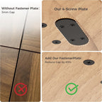 IRONCK 47 Inch Round Dining Table for 4-6 People with Built-in Storage Cabinet, Mid-Century Modern Kitchen Table for Dining Room, Kitchen, Living Room (Natural Wood)