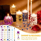30 Pcs 78.7 FT Artificial Floating Beads for Centerpieces Vases, Gold Pearls String for Vases Filler Floating Candle Faux Beads Pearls String for Vase Centerpieces