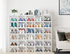 Shoe Storage, 12 Pack X-Large Shoe Organizer for Closet, Shoe Boxes Clear Plastic Stackable Shoe Storage Boxes for Size 13