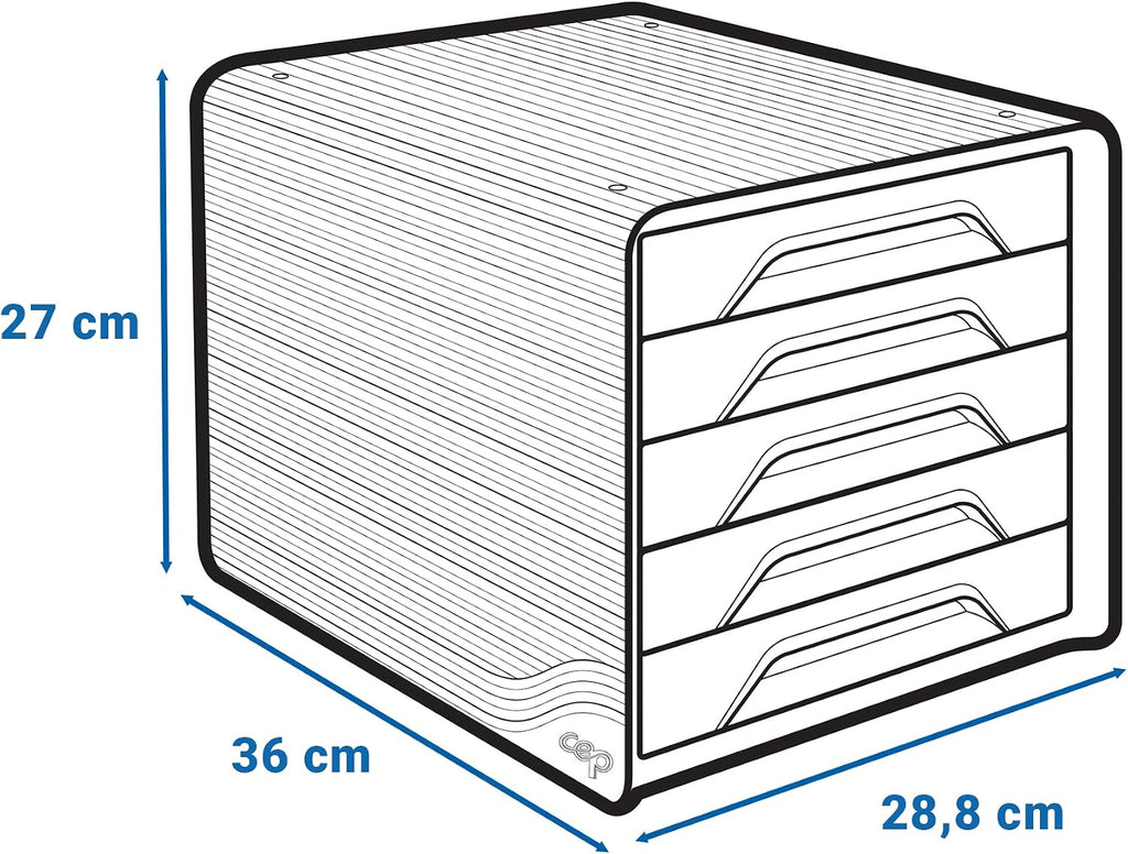 Smoove Desktop Module 5 Drawers