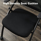 Folding Office Chair Flip Up Arm，Conference Room Chairs with Wheels, Foldbable Office Desk Chair with Adjustable Back Rest for Training Room, Guest Reception Chair (Black)