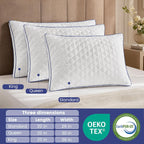 DOWNSTORIA Shredded Memory Foam Pillows Queen Size Set of 2, Medium Firm Bed Pillow for Sleeping, Soft Memory Foam Queen Pillows 2 Pack for Side and Back Sleepers with Gusset(20"x30")