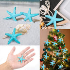 AUEAR, 30 Pack Lovely Starfish Decor Pencil Finger Resin for Wedding Crafts Home Decoration (Light Blue)