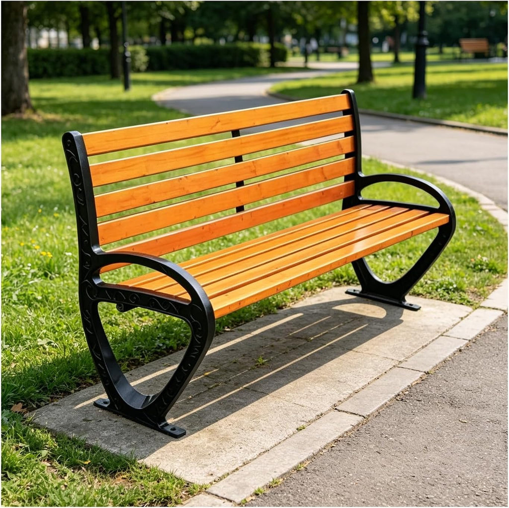 Patio Benches for Outdoors, Front Porch Benches Outdoor, Easy to Assemble, Suitable for Decorating Outdoor Paths, Courtyards, Lawns, Entrances, and Patios.(Yellow,120 * 33 * 77CM)
