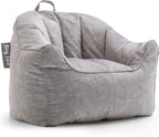 Big Joe Bean Bag Chairs Bundle - Hug Chair Gray 34.5" W and Dorm Chair Black 33" L for Comfortable Lounging