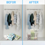 Gift Bag Storage Organizer, Acrylic Clear Shopping Bag Organizer, Adjustable Shelf Divider Bag Organizer for Small Closet, 1 Pack