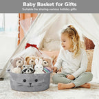 13.8" x 6" Cat Toy Basket, Woven Basket for Living Room Home Décor, Medium Empty Gift Baskets for Nursery, Cotton Rope Baskets for Cats Bed, Grey