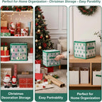 Christmas Ornament Storage Box, Christmas Tree Ornament Organizer, Hard Plastic Storage Container with Dividers, Clear Design Waterproof Case for 3" Seasons Balls