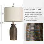 22.75" Table Lamps for Living Room Small Lamps for Bedroom Bedside Lamps Set of 2 Boho Lamps for Night Stands Nightstand Lamp Farmhouse Vintage Rustic Modern Side End Table Lamp Light Home Deco Gifts