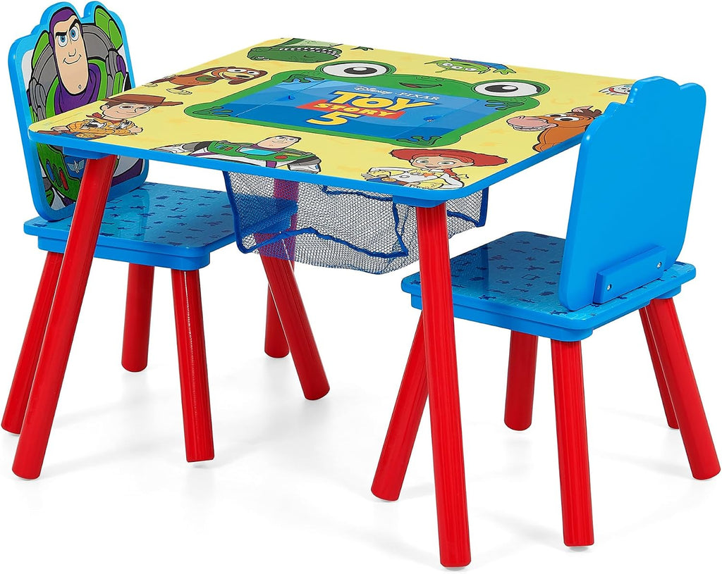 Delta Children Toy Story Kids Table and 2 Chair Set with Storage, Blue | Greenguard Gold Certified, Kids Table & Chair Set for Toddlers & Children for Arts/Crafts, Snack Time, Durable Activity Table
