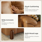 SITJOY Oversized Sectional Couches for Living Room, Extra Large Deep Seat Couch with Chaise, 118" Wide Couch, 3 Seater L Shaped Couch with Storage Ottoman, Pet-Friendly Leather in Brown