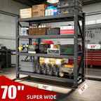 Heavy Duty Garage Shelving 70" W x 23" D x 69" H, 5000LBS Metal Shelving Unit,4-Tier Adjustable Storage Shelves, Boltless Steel Storage Rack for Garage Warehouse Basement