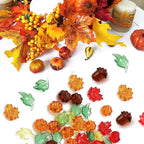 125 Pieces Fall Vase Filler for Thanksgiving Day Decor, Acrylic Pumpkin Table Scatter, Mini Fall Leaves Acorns Pumpkins Maple Leaves Gems Autumn Decor 1LB
