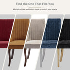 High Back Side Chairs Set of 4, Upholstered Dining Chairs for Kitchen and Dining Room, Mid-Century Modern Fabric Seating with Solid Wood Legs, Beige