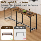YATINEY 70.9" Bar Table and Chairs Set, Dining Table and Chair Sets, 3 Piece Counter Height Table and 2 Stools, Kithcen Table for Home Restaurant, Bar, Rustic Brown BT09BR