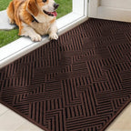 YIHOUSE Indoor Door Mat 24" x 36", Non-Slip Washable Entryway Mat, Dirt Trapper Absorbent Entrance Mat, Low Profile Floor Mat for Front/Back Door, Entryway, Brown