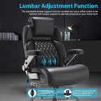 Big and Tall Office Chair 700lbs - Adjustable Headrest&Lumbar Support, 3D Flip Arms, Large Wheels &Heavy Duty Metal Base, Ergonomic High Back Computer Chair Desk Chair, Thick Padded Extra Wide Seat