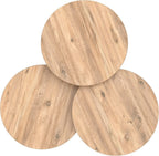 Set of 3 Pine Wood Nesting End Tables Round Wood Stacking Coffee Side Accent Table with Metal Legs for Living Room, Home Office, Nightstands for Bedroom