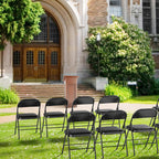 VINGLI 1 Pack Folding Chairs with Padded Seats, Metal Frame with Pu Leather Seat & Back, Capacity 350 lbs, Set of 1, Black