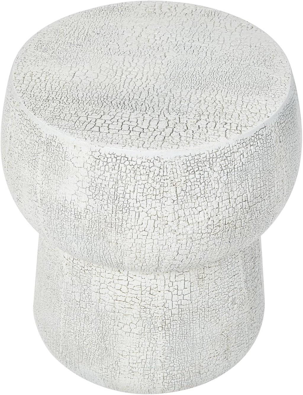 14.37" Side Table with Crack Process,Morden Concrete Accent Coffee Table with Double Barrel Shape,Garden Stools for Patio,Backyard,Outdoor,Indoor,Grey