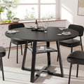 47 Inch Round Dining Table for 4-6 People,Modern Circle Dining Room Table Kitchen Table with Metal Legs for Dining Room,Kitchen,Black (Table Only)