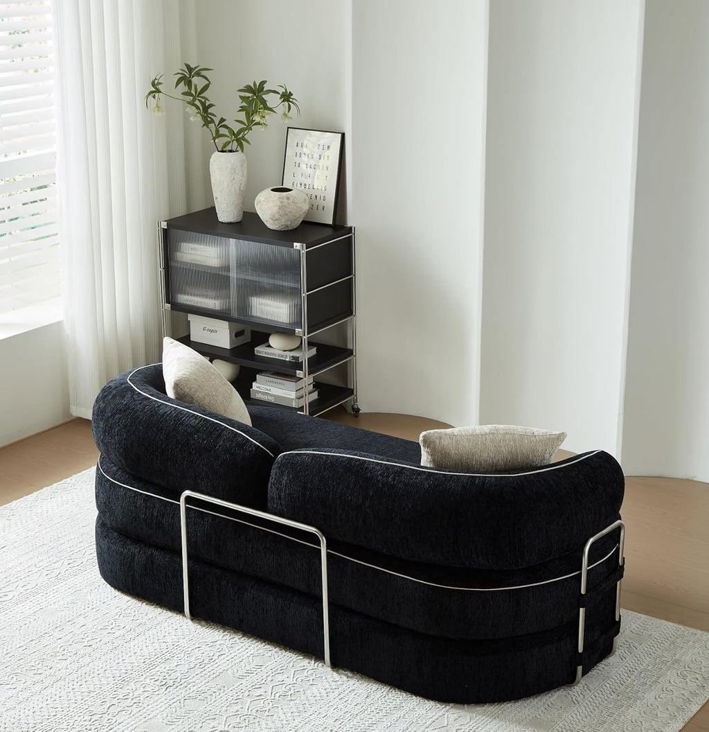 78" Convertible Sofa Couch Bed, 4-in-1 Modular Foldable Sleeper Couch No Assembly - Corduroy Futon Memory Foam Couch with Washable Covers & 2 Pillows, Compressed Boneless Couch for Living Room, Black