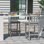 nalone Outdoor Bar Stools Set of 2, HDPE Tall Adirondack Chairs Bar Chairs, Weather Resistance Bar Height Chair for Balcony, Garden, Yard, Backyard (Grey, Bar Chairs Set of 2)