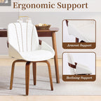 Swivel Dining Chairs Set of 4, Mid Century Modern Swivel Dining Chairs with Arms，Upholstered Kitchen & Dining Room Side Chairs with Solid Wood Legs for Living Room