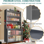 Anwick 73'' Tall Kitchen Pantry Storage Cabinet, Modern Buffet Cabinet with Hutch, BuffetCabinet with Microwave Stand, Kitchen Hutch for Living Room, Dining Room (Grey)