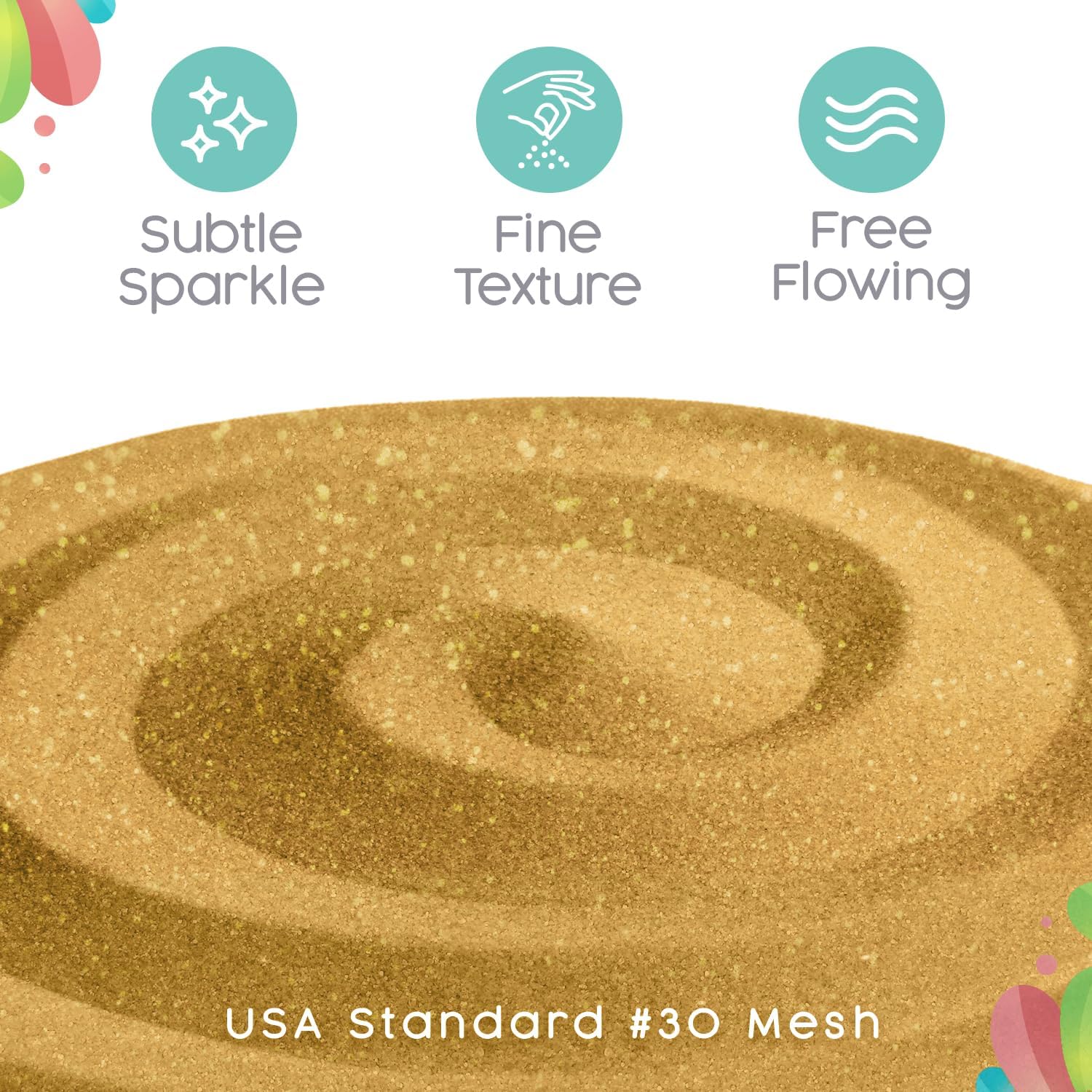 Gold Shimmer Unity Sand, 1 LB (16 oz), Metallic Colored Sand for Weddings, Vase Filler, Home Decor, Crafts, Terrariums, and More