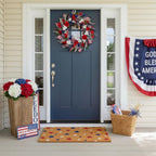 Patriotic Door Mat 4th of July Star Doormat Independence Day Welcome Doormats National Day Front Door Rugs for Entrance Porch Outdoors Decor 17" x 29"
