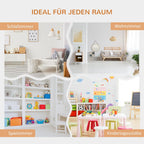 6 Cubby Bookcase with Reading Nook and Cushion, Multi Purpose Storage Organizer for Bedroom, Living Room, Pure White