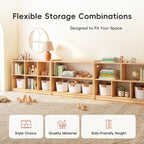 OOOK Montessori Shelf 6-Section, Double-Sided Montessori Toy Storage and Open Shelf, 2-Shelf Toy Organizers and Storage, Ideal for Kids Room, Daycare Center, Nursery, Classroom, Kindergarten