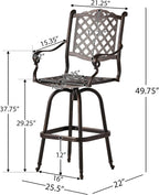 Christopher Knight Home Avon Outdoor Cast Aluminum Bar stool, Shiny Copper