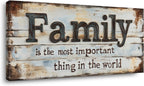 Ggaafet Retro Family Quotes Wall Art for Bedroom Canvas Painting Prints Family is the Most Important Thing in the World Rustic Farmhouse Art Deco Modern Artwork Office Kitchen Dining Room Decor