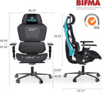 EUREKA ERGONOMIC Gaming Chairs for Adults GC05, Gamer Chair with Lumbar Support, Gaming Chair with 4D Armrests, Ergonomic Gaming Chairs with Adjustable Headrest, Blue