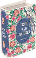 Steel Mill & Co Original Book-Shaped Decorative Vase, Ceramic Vases for Home Decor, Cute Bookshelf Decor, Unique Vase for Book Lovers (Large - Pride and Prejudice)