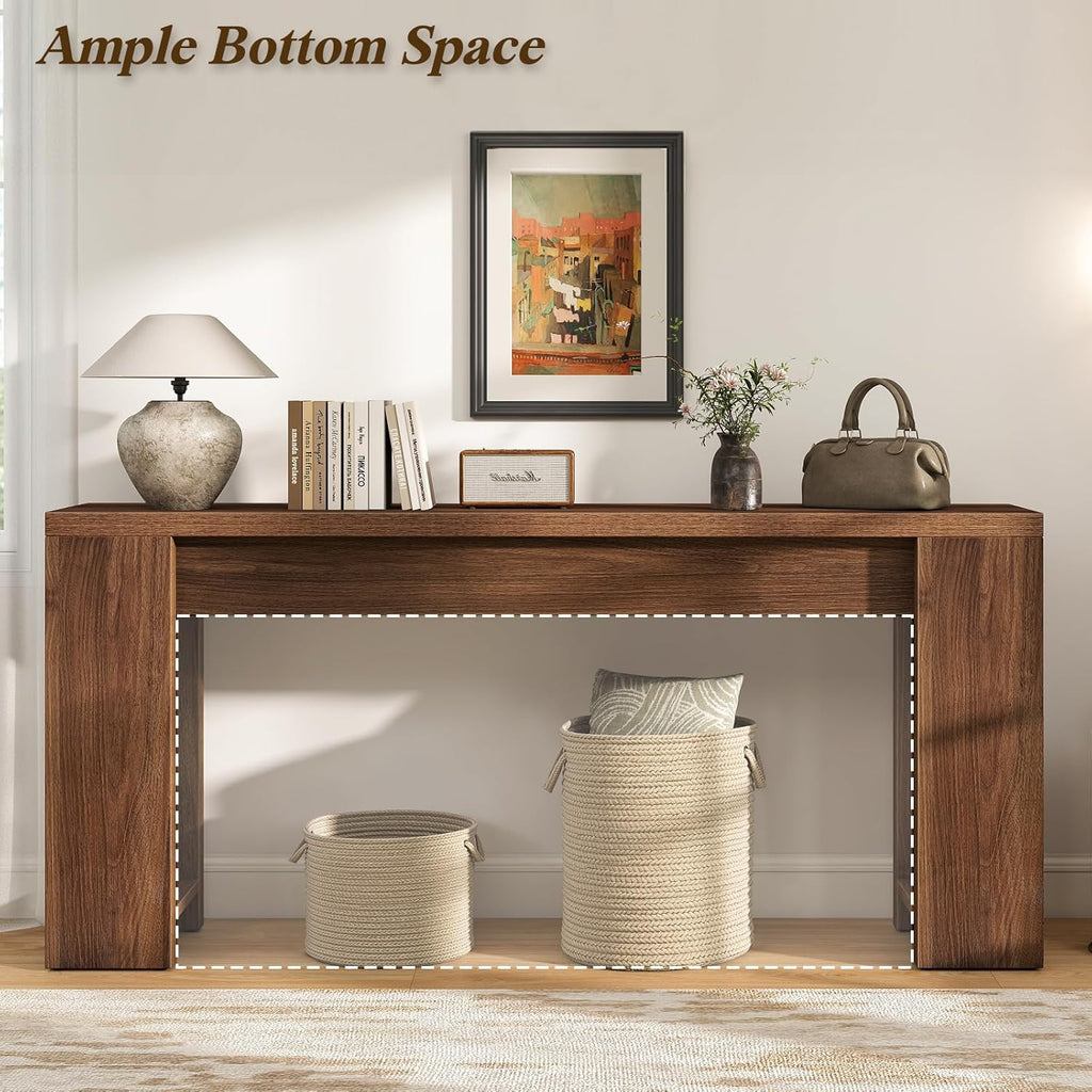 71" Extra Long Console Table, Wood Farmhouse Entryway Table, Behind Couch, Hallway, Foyer, Narrow Sofa Tables for Front Door