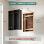 Black Medicine Cabinet with Mirror for Bathroom: 20 x 26 Inch Small Mirrored Vanity Storage with Adjustable Shelves - Surface or Recessed Wall Mount - Matte Black Frame