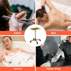 TASALON Rolling Salon Tray,Mobile Styling Station with Wheels Aluminum Rolling Tray Trolley for Salon Essentials, Adjustable Heightfor Hairstylist Tray with 10 PCS Disposable Salon Tray Cover,Gold