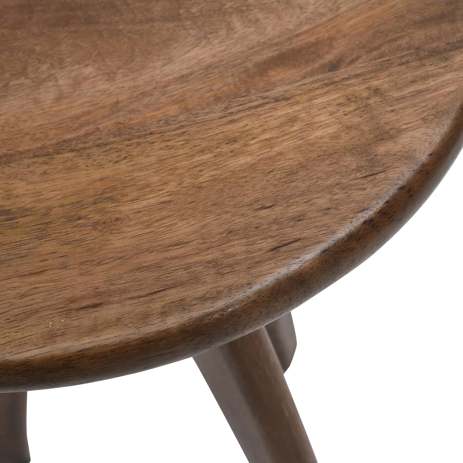 Jofran Aero Round Mid-Century Modern Solid Wood Accent End Table, Side Table for Living Room Bedroom, Small Nightstand, Chestnut